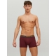 Jack & Jones 3pak underbukser/boksershorts i burgundy til herre