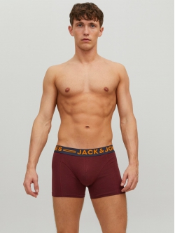 Jack & Jones 3-pak boxershorts i Burgundy til herre – aktive størrelser: S, M, L, XL, XXL