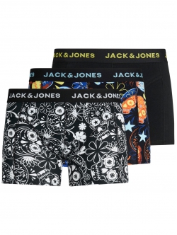 Jack & Jones 3pak printede underbukser/boksershorts i sort til herre