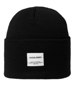 Jack & Jones strikhue i sort til herre