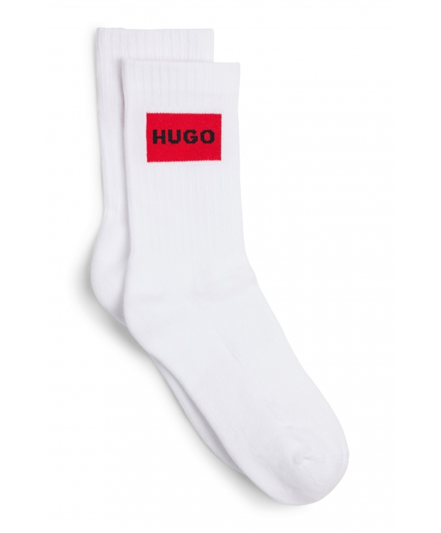 HUGO 2pak bomuldsstrømper i hvid m. logo til kvinder