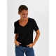 Selected T-shirt med V-hals i Sort til kvinder – aktive størrelser: XS, XXL