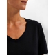 Selected T-shirt med V-hals i Sort til kvinder – aktive størrelser: XS, XXL