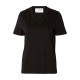 Selected T-shirt med V-hals i Sort til kvinder – aktive størrelser: XS, XXL