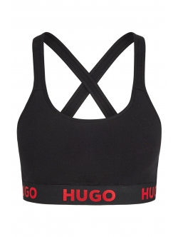 HUGO sports-bh lavet af økologisk bomuld i sort til kvinder