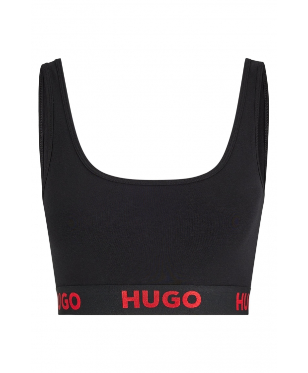 Se HUGO sporty-bh/top med logo i sort til kvinder hos Sokkeposten.dk