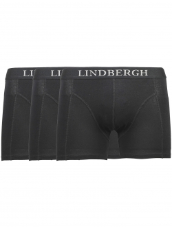 Lindbergh 3-pak sorte bomuldsboxershorts til herre – aktive størrelser S, M, L, XL, XXL og 3XL.
