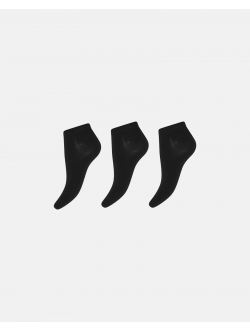 DECOY 3-pak sorte bambusankelstrømper til kvinder.