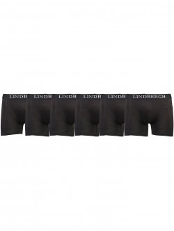 Lindbergh 6-pak sorte bambusboxershorts til herre – aktive størrelser S, M, L, XL, XXL og 3XL.
