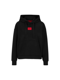 HUGO hoodie i sort m. logo til kvinder