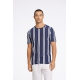 Lindbergh T-shirt i navy med striber til herre