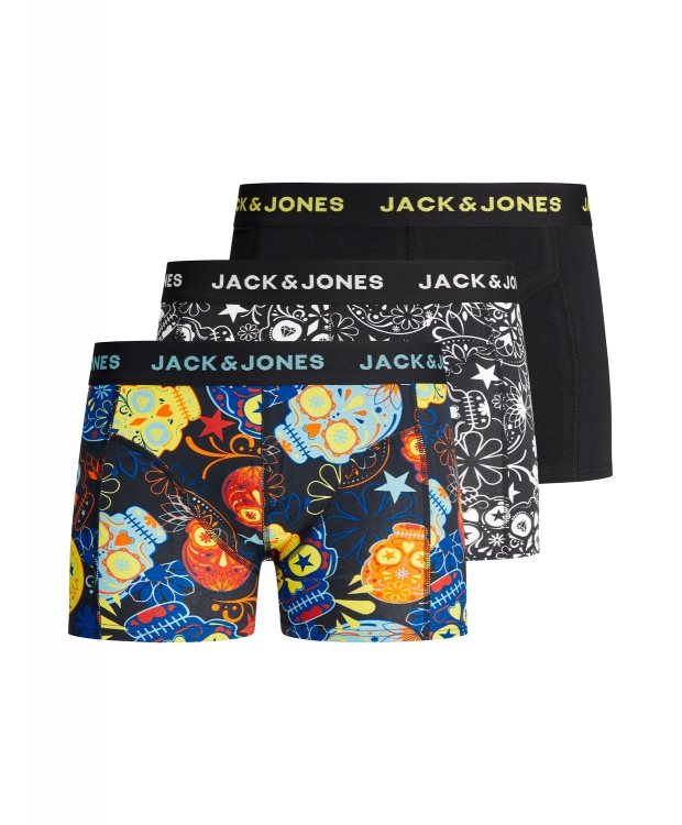 Billede af Jack & Jones 3-pak underbukser med kranie print i forskellige farver til drenge