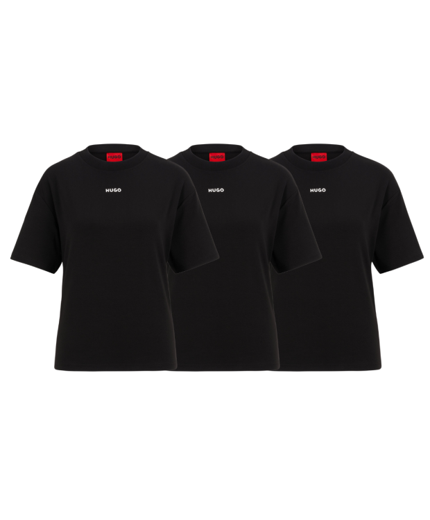 Billede af HUGO 3pak T-shirts med rund hals i sort til kvinder | Stretch jersey