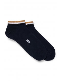 BOSS navy ankelstrømper i 2-pak til herre, str. 39-46