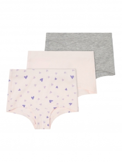 Name it 3-pak underbukser i grå & lyserød til piger