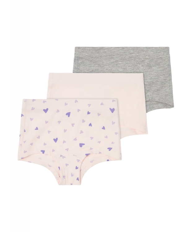 Name it 3-pak underbukser i grå & lyserød til piger.