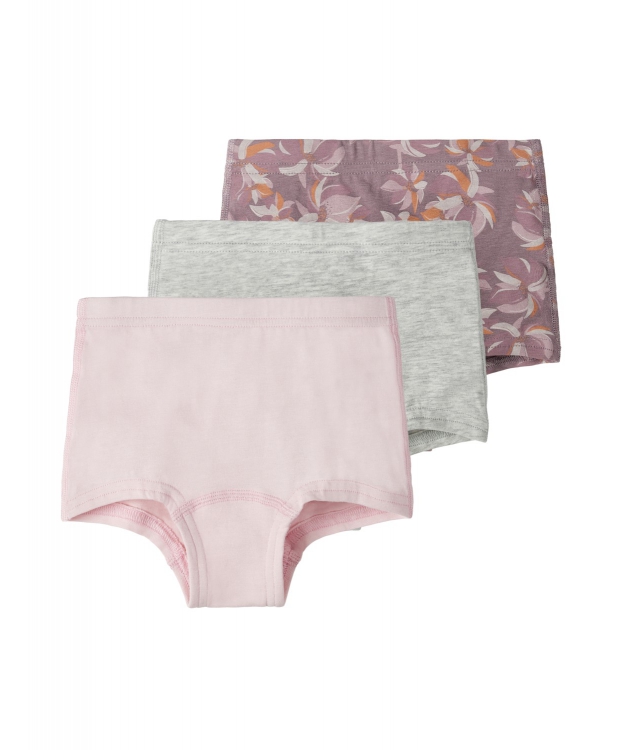 Name it 3-pak underbukser i grå & lyserød nuancer til piger