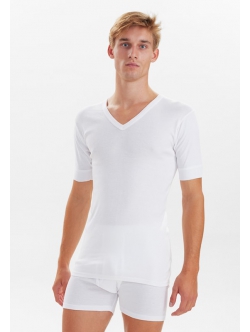 JBS hvid T-shirt med V-hals til herre – str. S, M, L, XL og 2XL