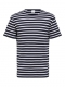 Selected t-shirt i navy m. hvide striber til herre