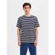 Selected Homme stribet T-shirt i navy og hvid til herre, str. XXL