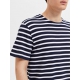 Selected Homme stribet T-shirt i navy og hvid til herre, str. XXL