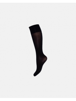 Decoy Perfect Fit 2-pak sorte knæstrømper 30 denier til kvinder, one size