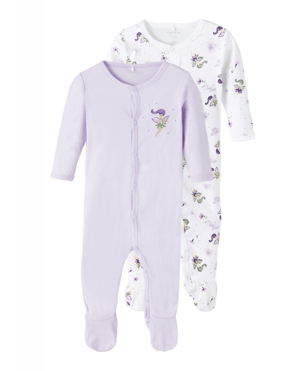 Se Name it 2-pak pyjamas dragt i lyserød & hvid til børn hos Sokkeposten.dk