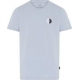 JBS of Denmark T-shirt med rund hals og logo i lyseblå til herre, str. S-XXL