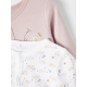 Name it 2-pak pyjamas dragt i hvid & lyserød til piger
