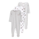 Name It 3-pak pyjamasdragter i hvid og grå til drenge