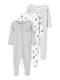 Name It 3-pak pyjamasdragter i hvid og grå til drenge