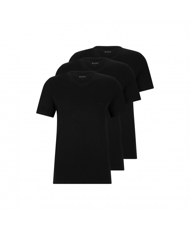 Billede af BOSS 3pak t-shirts med v-hals i sort til herre
