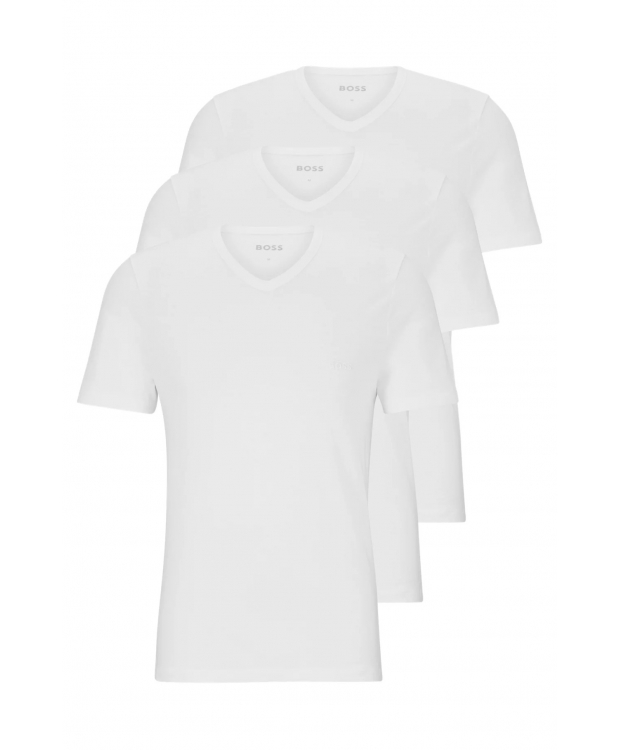Billede af BOSS 3pak t-shirts med v-hals i hvid til herre