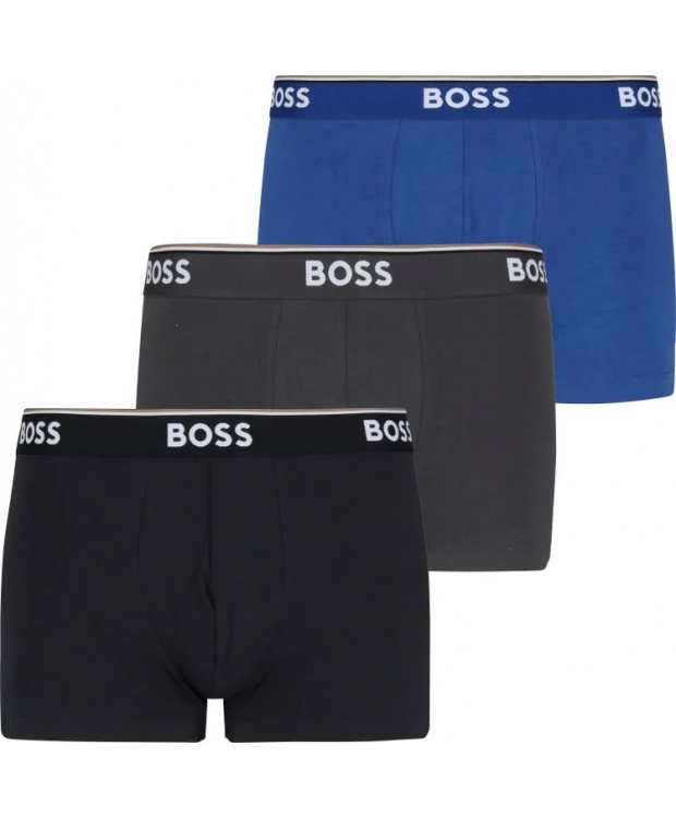 BOSS 3pak underbukser/boksershorts med signaturstribe i blå, navy & grå til herre