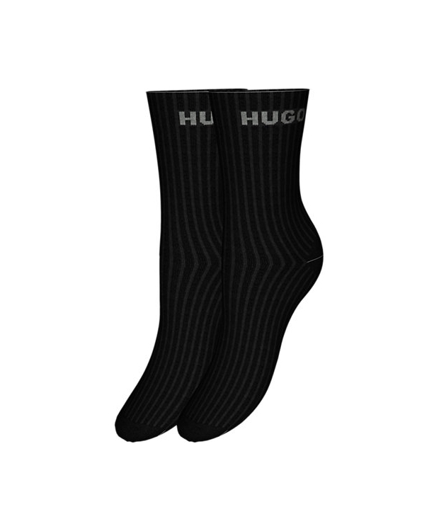 HUGO 2-pak bomuldsstrømper i sort til kvinder
