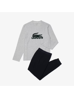 LACOSTE pyjamassæt i sort og grå til herre