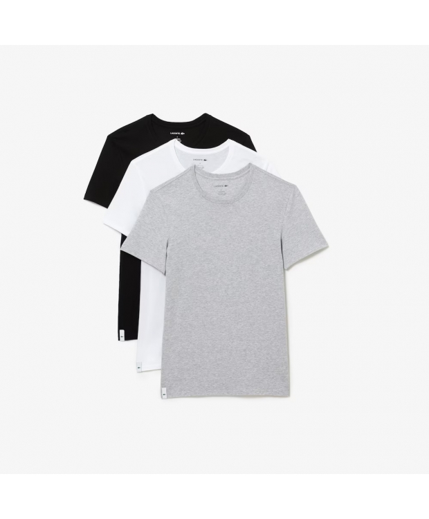 Billede af Lacoste 3-pak T-shirt i Sort, Hvid & Grå til Herre