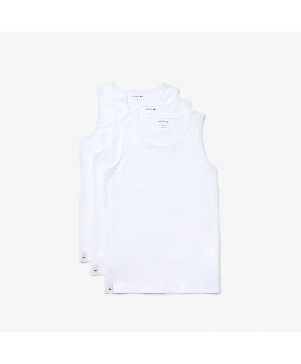 Lacoste 3-pak tanktops/undertrøjer i hvid til herre - OUTLET