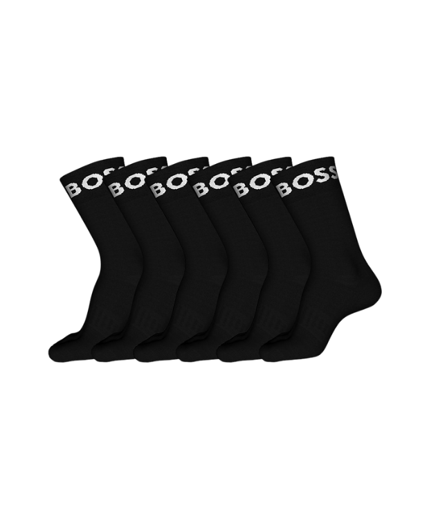 Billede af BOSS 6pak sportsstrømper lavet af bomuld i sort til herre.