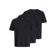Jack & Jones t-shirt med rund hals, 3-pak i sort til herre – aktive størrelser S, M, L, XL, XXL