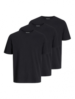 Jack & Jones t-shirt med rund hals, 3-pak i sort til herre – aktive størrelser S, M, L, XL, XXL