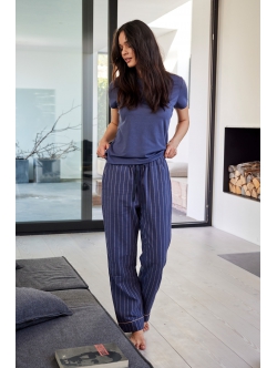 JBS of Denmark Women stribede pyjamasbukser i navy til kvinder