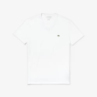 Lacoste Klassisk V-hals T-shirt i Hvid til Herre (Regular Fit)