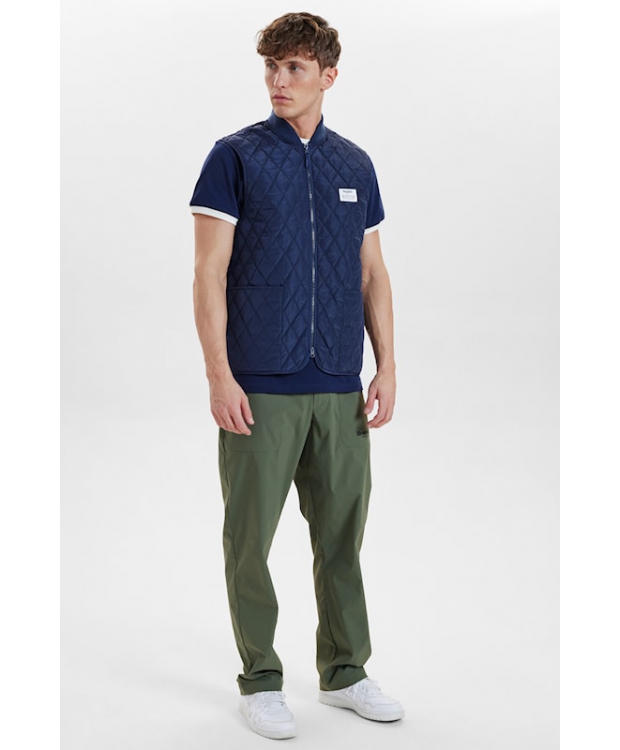 Resteröds quilted zip vest i navy til herre billede 3