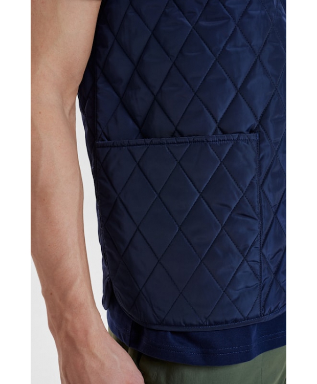 Resteröds quilted zip vest i navy til herre billede 4