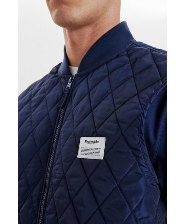 Resteröds quilted zip vest i navy til herre billede 5