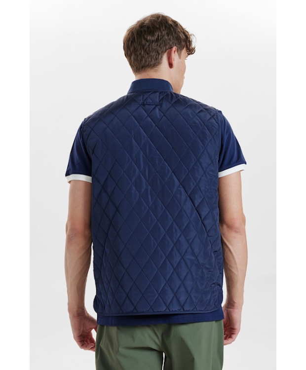 Resteröds quilted zip vest i navy til herre billede 6