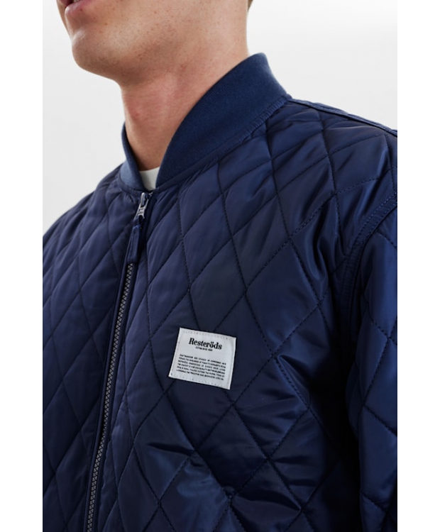 Resteröds quilted zip jakke i navy til herre billede 4