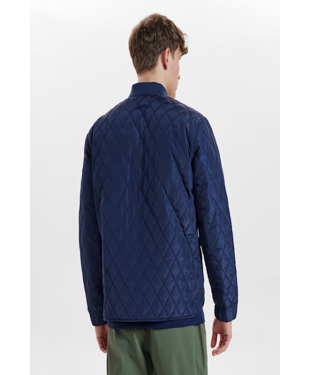Resteröds quilted zip jakke i navy til herre billede 5