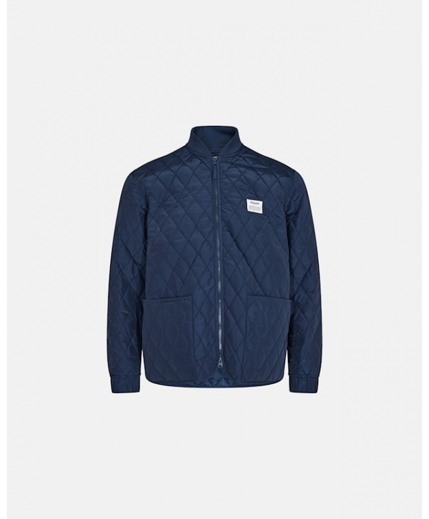Resteröds quilted zip jakke i navy til herre billede 3